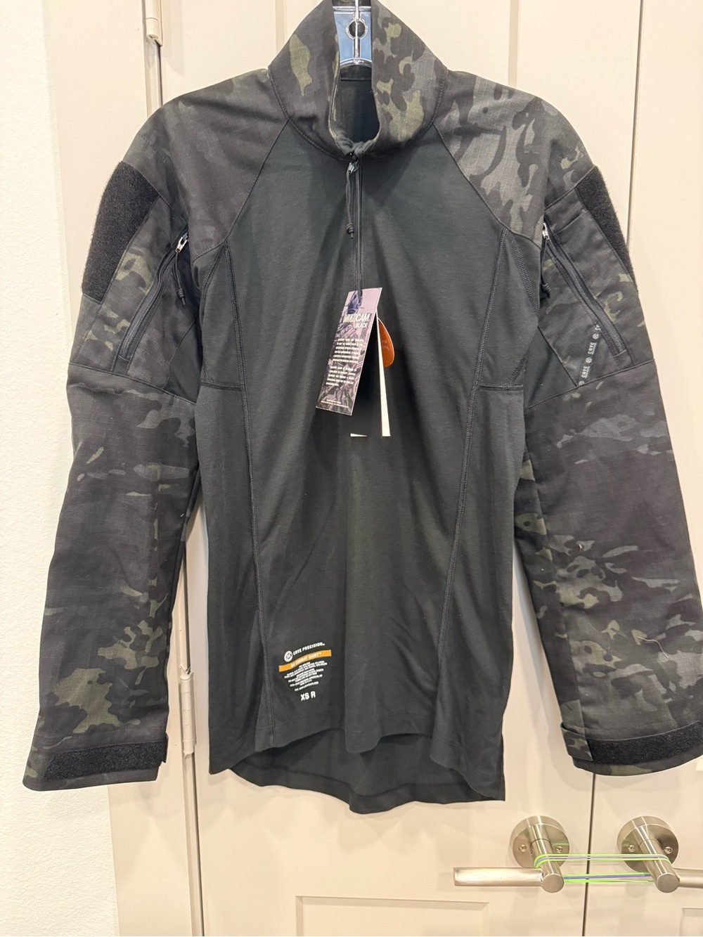 Men's Crye Precision Black Camouflage Tactical Field Shirt G4 XS